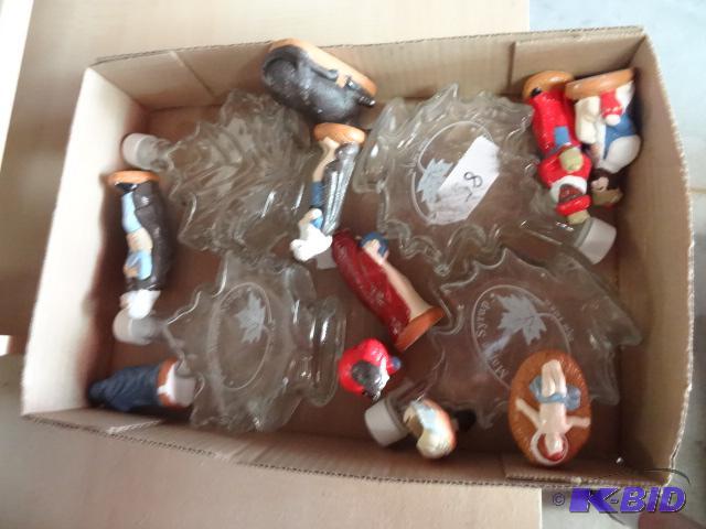lot 83 image: Nativity Scene Figurines. 4 Maple Syrup Bottl...