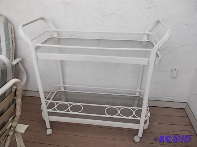 Glass Top Patio Serving Cart (45x20x42)...