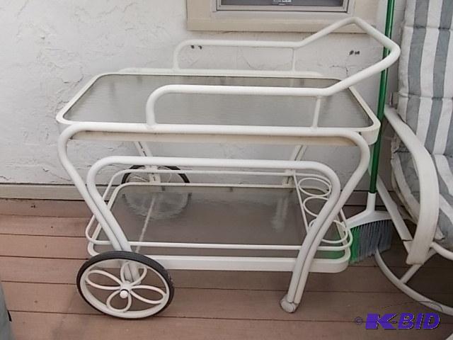 Glass Top Patio Serving Cart (37x21x38)...