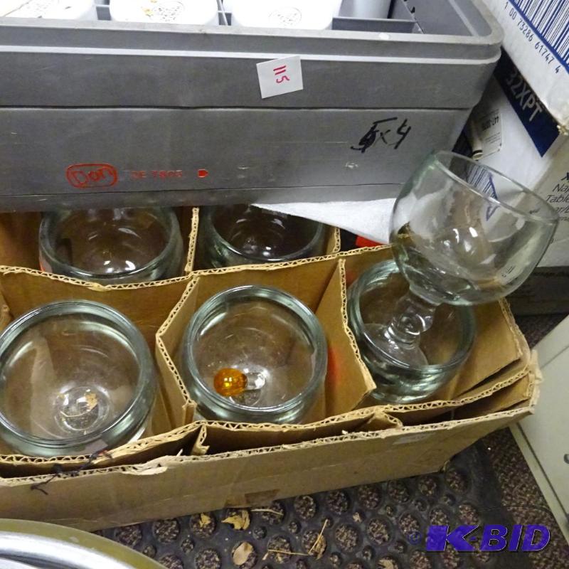 lot 114 image: 12 large thick glass margarita glasses...