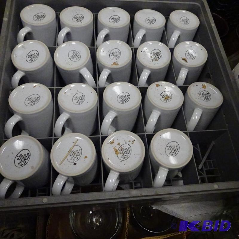 lot 115 image: 19 coffee cups in dishwasher rack...