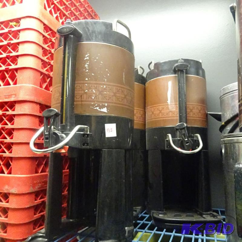 lot 135 image: 3 coffee dispensers...