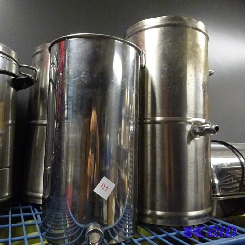 lot 137 image: 4 stainless dispensers. No valves...