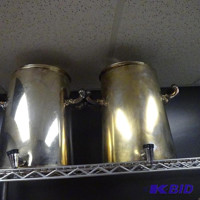 lot 154 image: Coffee urns. Silver plate. No valves. Qty 2...