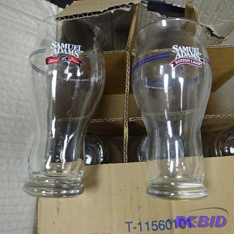 lot 165 image: 36 Sam adams beer glasses...