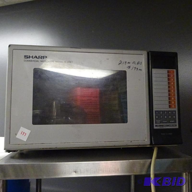 lot 177 image: Sharp commercial microwave. Model R-20ET...