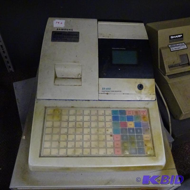 lot 186 image: Samsung and Sharp cash register. Extra cash r...