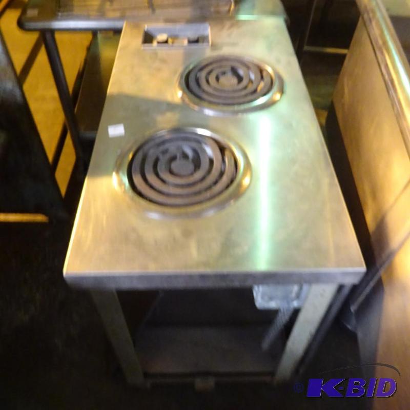 lot 4 image: 2 burner electric stove. 3 phase. Removed fro...