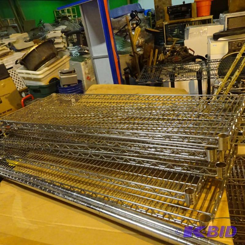 lot 55 image: Seville calssics NSF wire shelves. Qty 6. 48 ...
