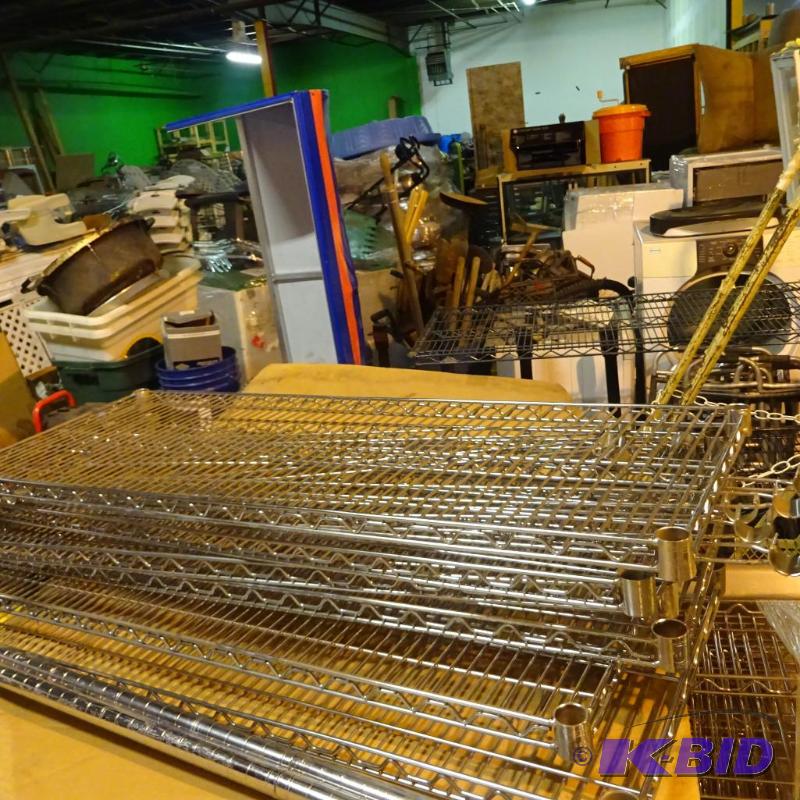 lot 56 image: Seville calssics NSF wire shelves. Qty 6. 48 ...
