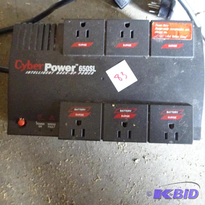 lot 83 image: Cyber power 650SL Back up power...