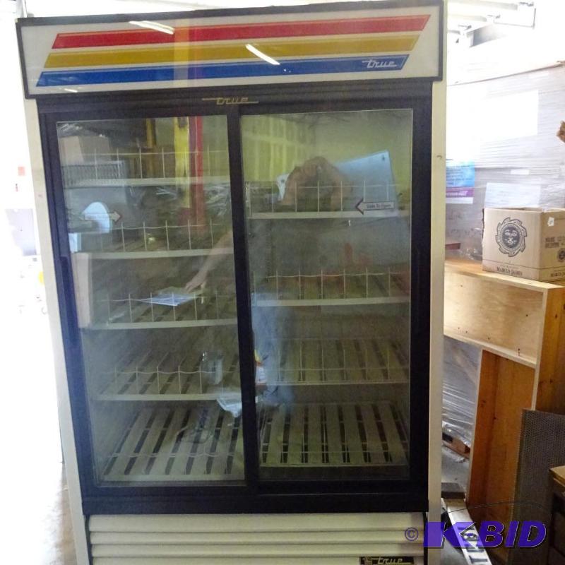 lot 91 image: True 2 door sliding retail fridge. Model GDM-...