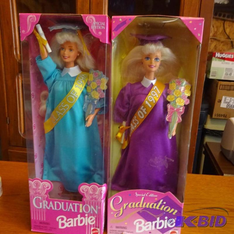 lot 103 image: 1998 and 1997 graduation barbie...