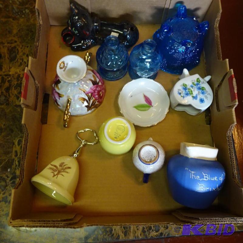 lot 123 image: misc. decorative glassware. Royal seby china....