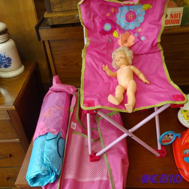 lot 126 image: kids play tent and fold up chair....