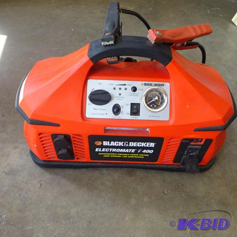 lot 141 image: black and decker electromate 400. Jumper pack...