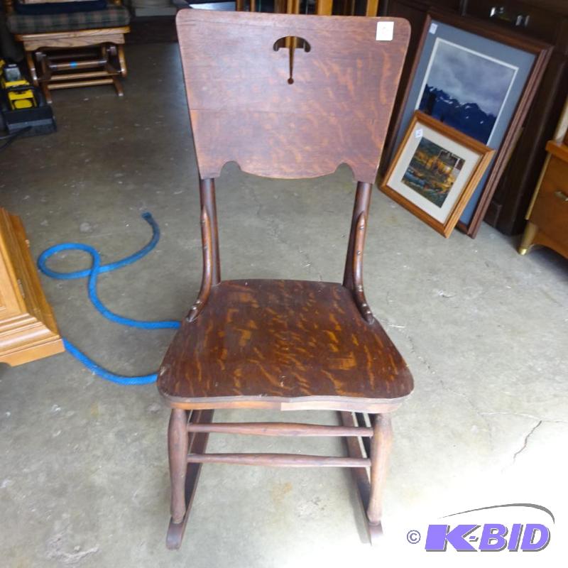 lot 156 image: vintage wood rocking chair...