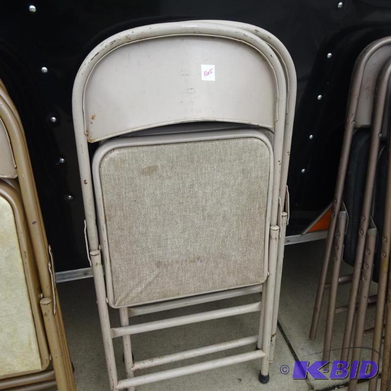lot 165 image: 2 matching metal folding chairs...