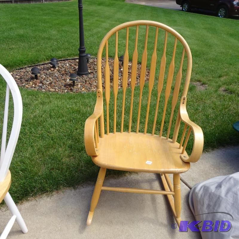 lot 179 image: wood rocking chair...