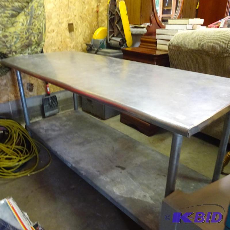 lot 215 image: stainless prep table. 72x30x34...