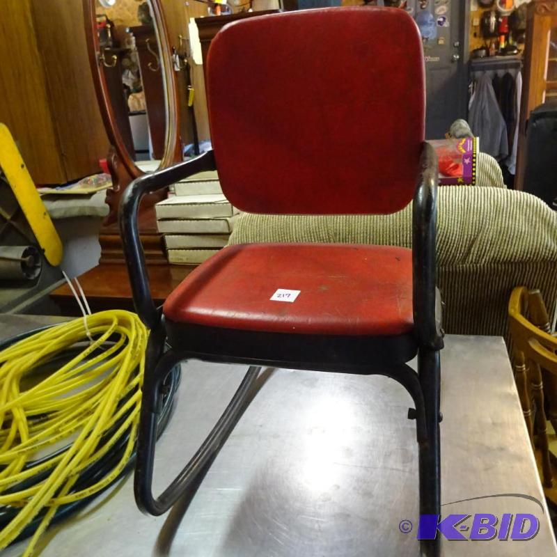 lot 217 image: vintage metal framed kids rocking chair...