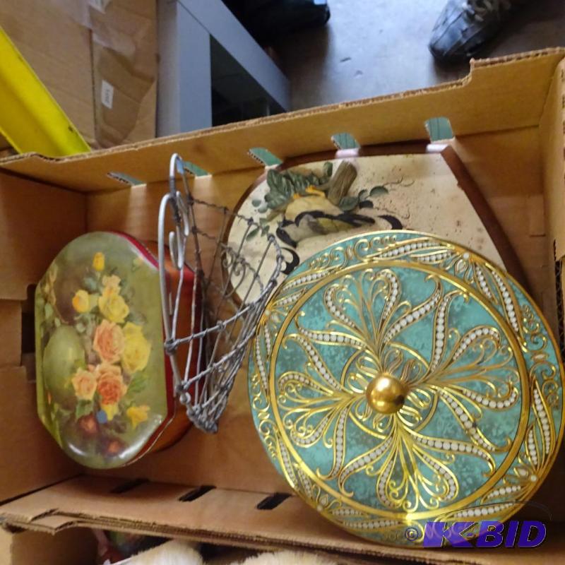 lot 236 image: 2 tins wall plaque...