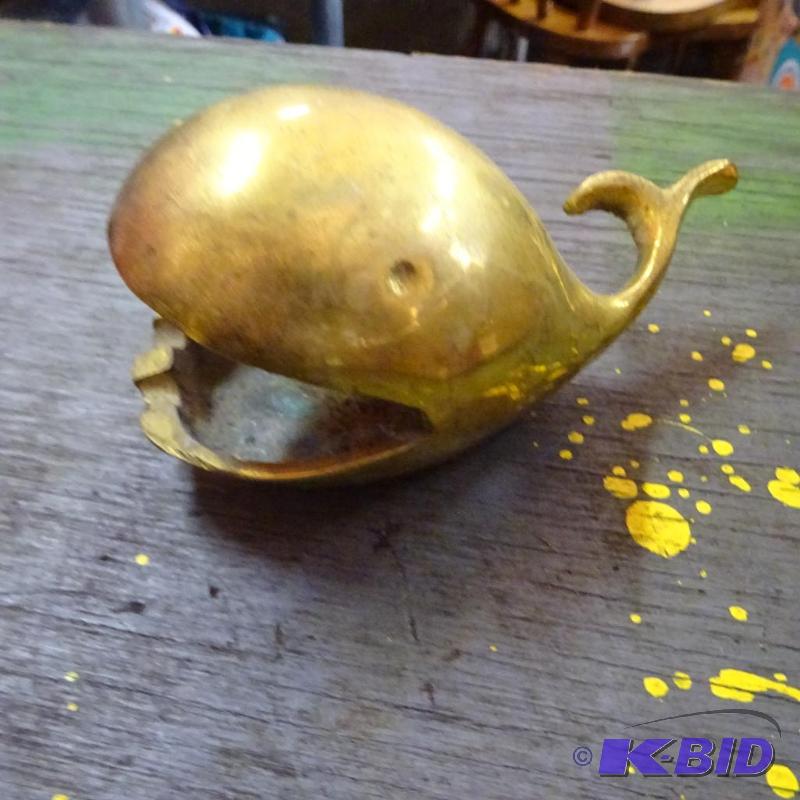 lot 251B image: Brass whale ash tray....