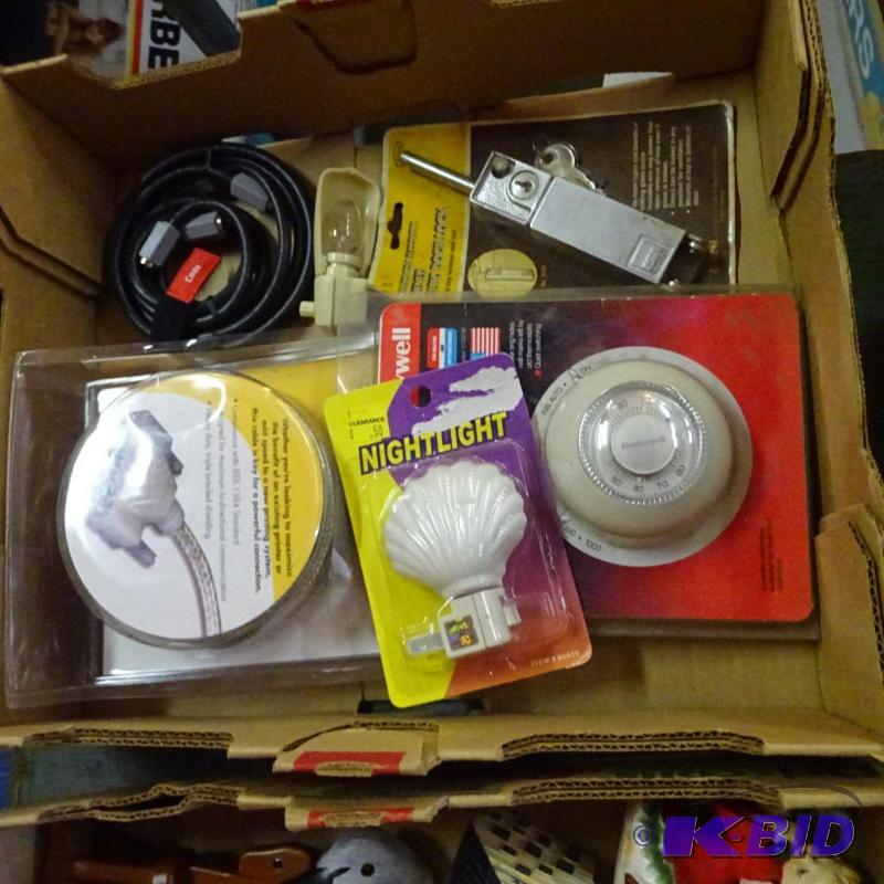 lot 263 image: Computer cables. Computer dock. Thermostat. P...