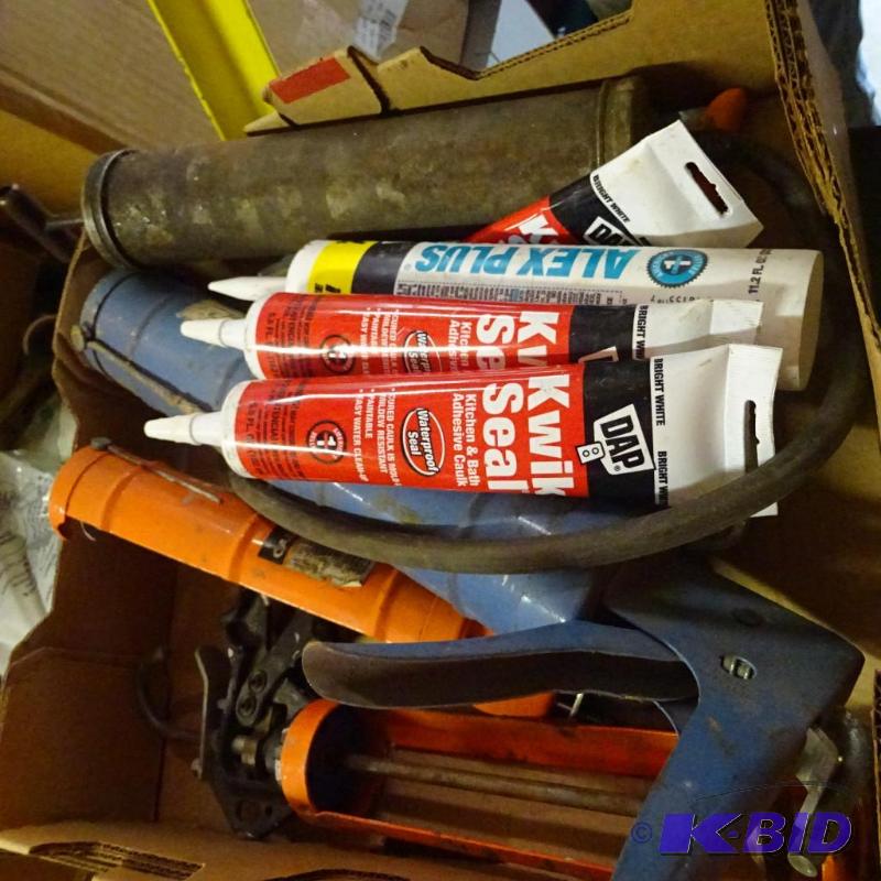 lot 301 image: caulking guns. Dap knik seal. Suction gun...