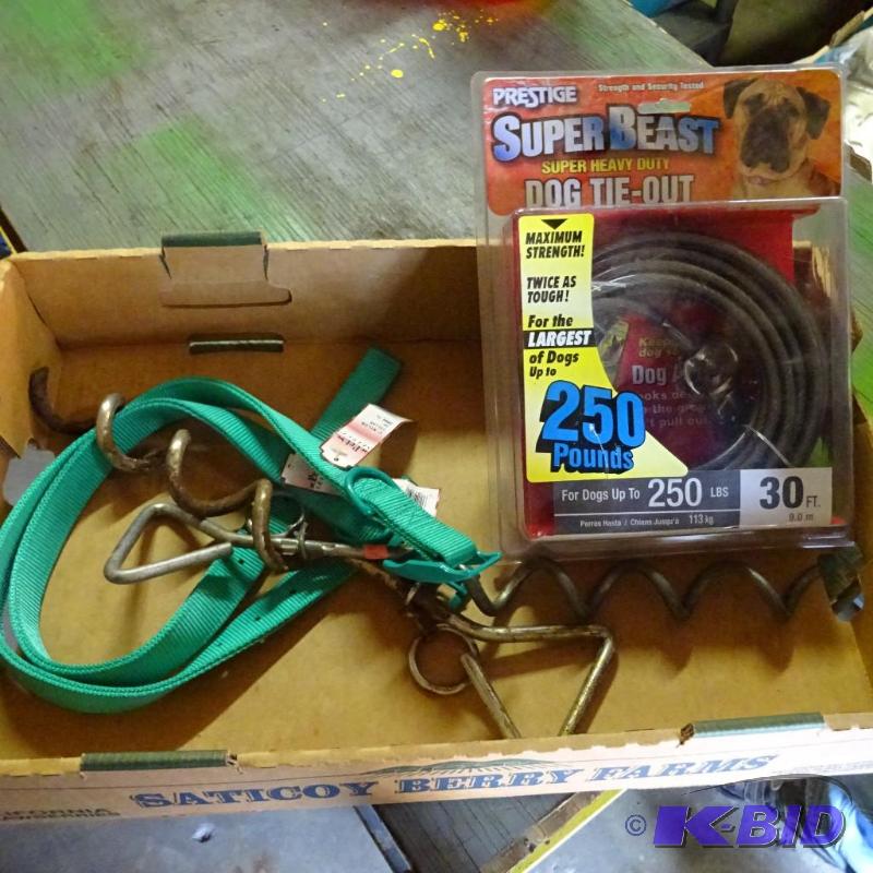 lot 315 image: prestige super beast dog tie out. Dog leash a...