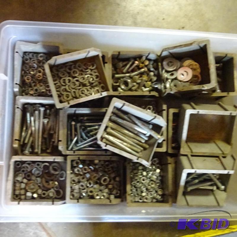 lot 323 image: 17 bins of misc nuts and bolts...