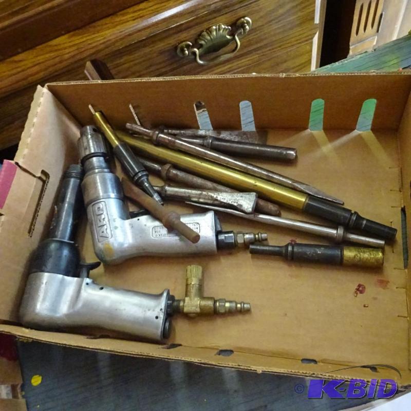 lot 329 image: air drill, air hammer and bits...