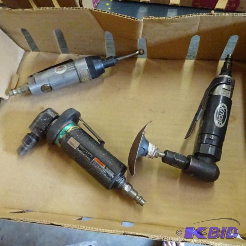 lot 333 image: 2 right angle air grinders. Straight air grin...