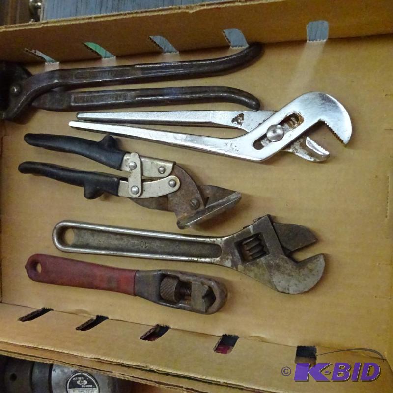 lot 350 image: piochers. Pliers. Cresent wrench...