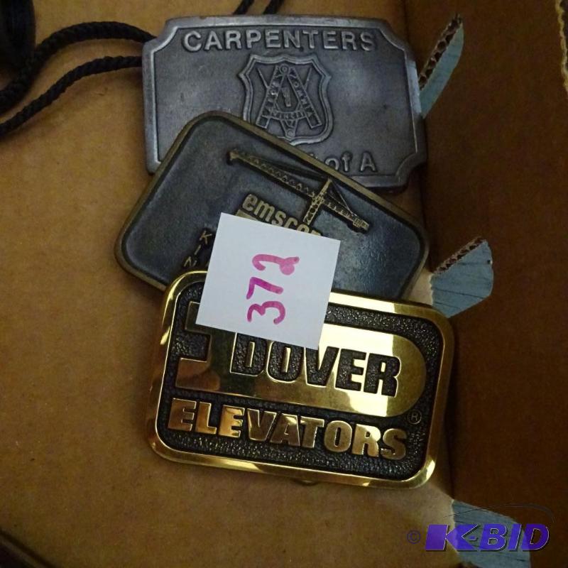 lot 372 image: 3 belt buckles...