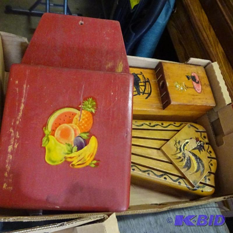 lot 383 image: Vintage wood knife holders...