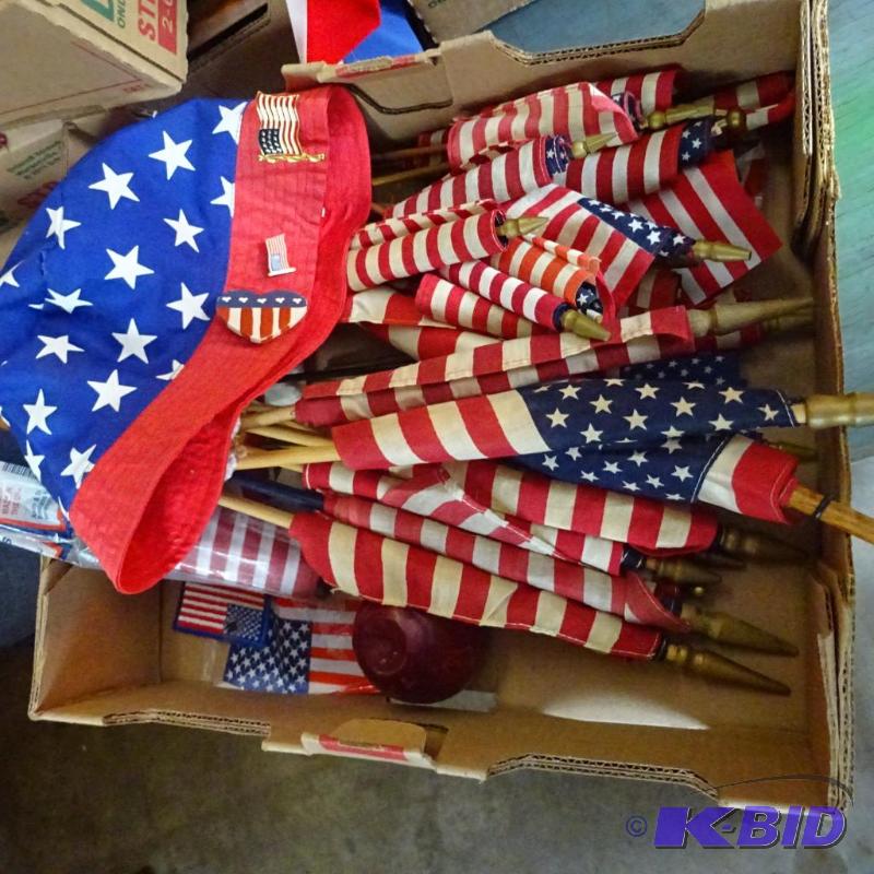 lot 403 image: american flags and 4th of July dcor...