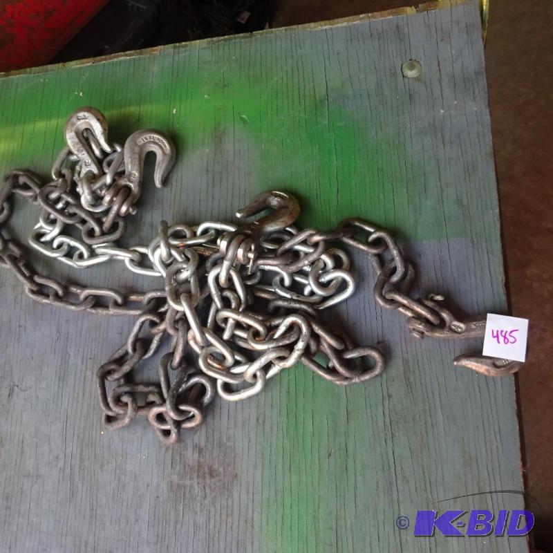 lot 485 image: 6 and 5 14 log chain...
