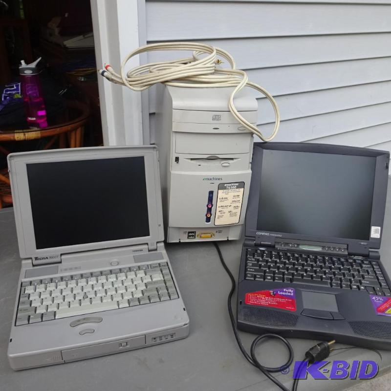 lot 497 image: toshiba laptop. Compa and presario laptop. An...