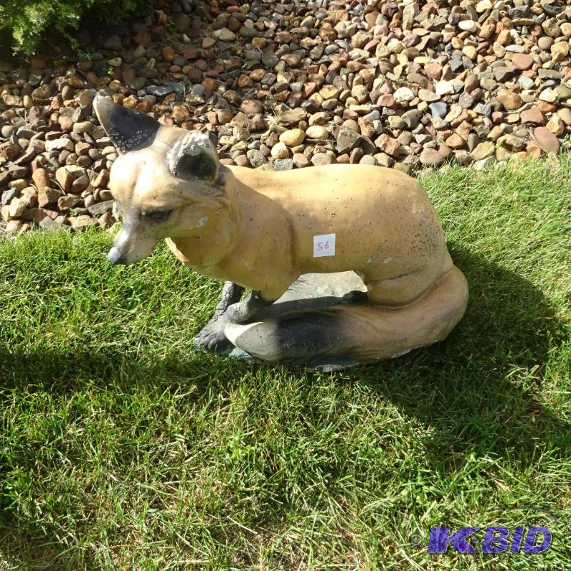 lot 56 image: concrete lawn ornament fox...