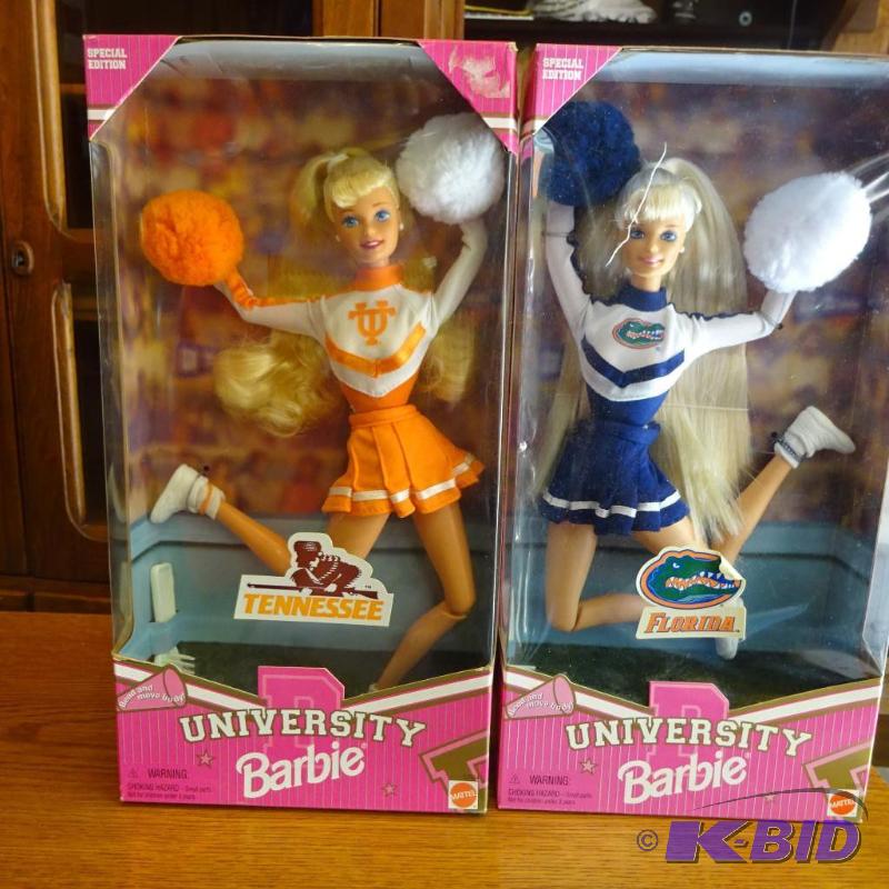 lot 92 image: University Barbies. Qty. 2. Florida and Tenne...