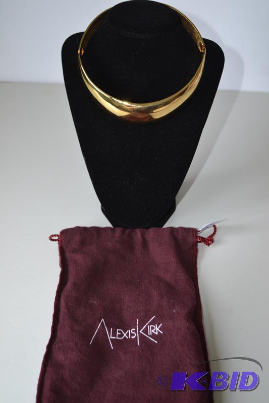lot 104 image: Vintage Alexis Kirk collar necklace w bag. &...