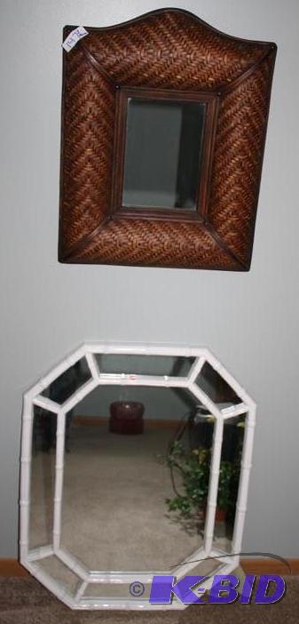 lot 147 image: 2 mirrors- Bamboo looking one  19 12&quotw...