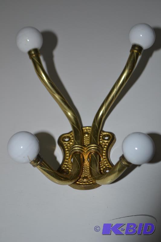 lot 152 image: Antique looking Brass and Porcelain Wall Moun...