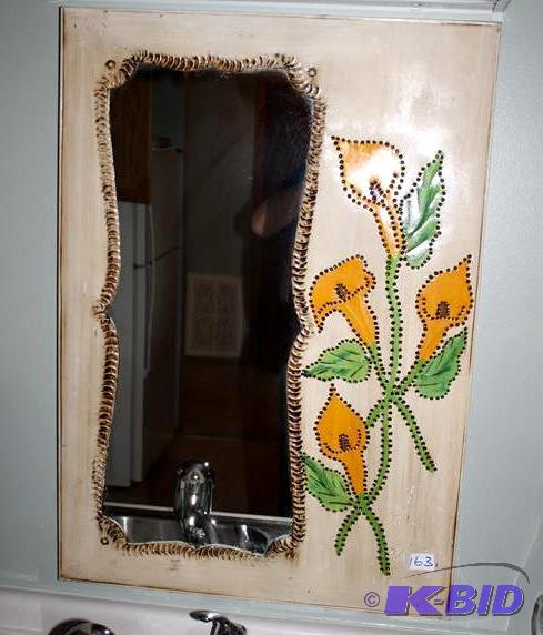 lot 163 image: Decorative&nbspMirror with&nbspYellow Calla...