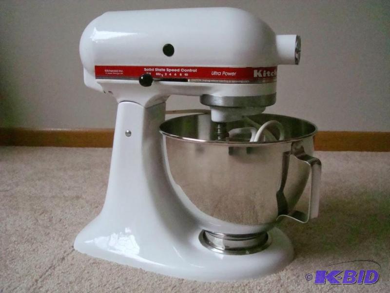 lot 178 image: Kitchen Aid Mixer model KSM90 with accessorie...