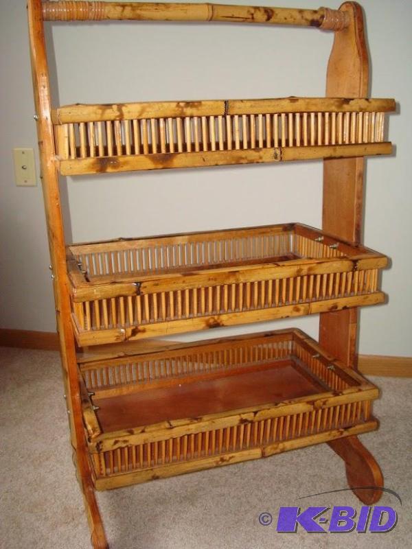 lot 182 image: Bamboo double sided storage unit....