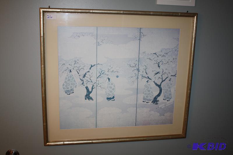 lot 26 image: Tale of Genji&nbspprint 35 12" x 31 1...
