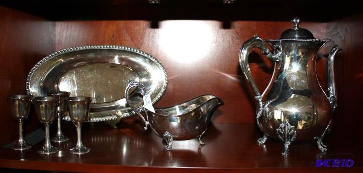 lot 28 image: Silver Plated Serving Dishes including   Tea...