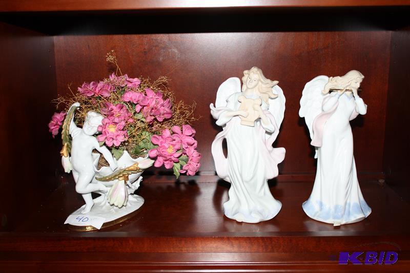 lot 40 image: Cherub and angel figurines   Cherub and night...
